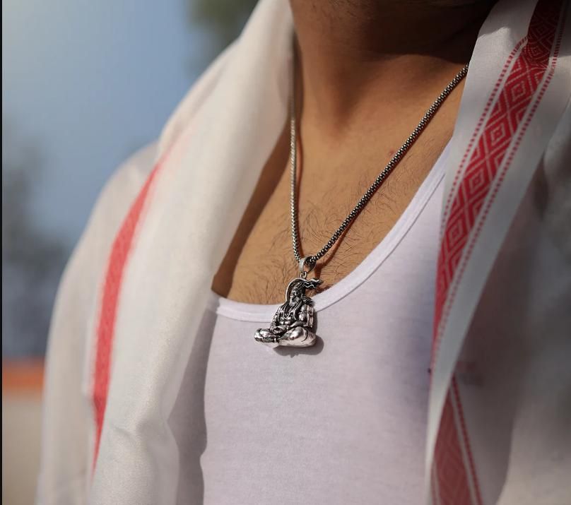 Hanuman Ji Silver Locket With Chain! Premium